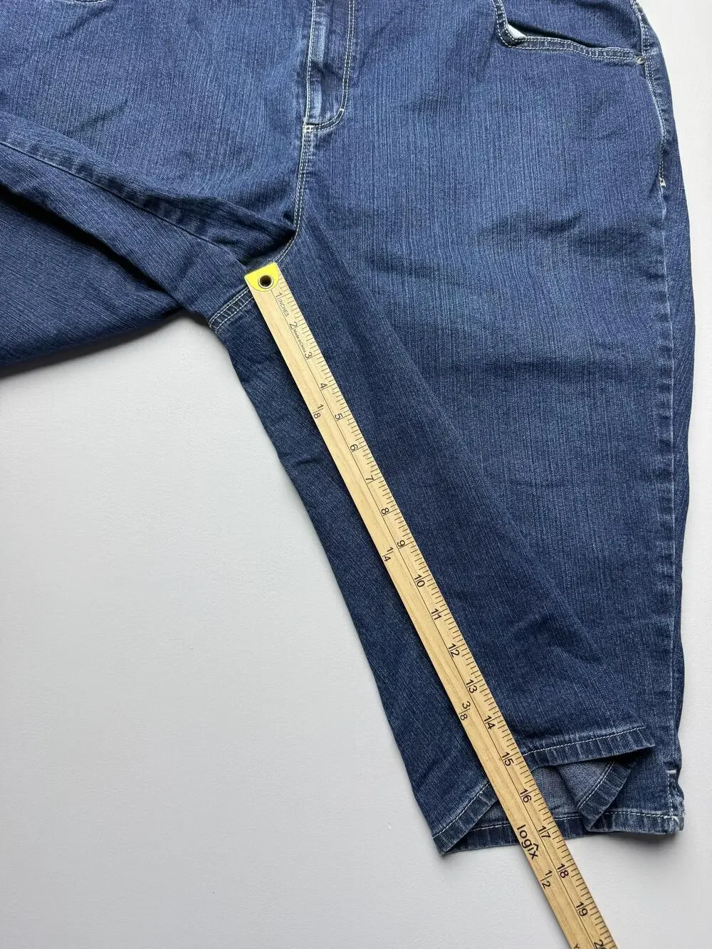 Gloria Vanderbilt Bermuda Shorts Womens 20W Denim Embroidered Long Amanda